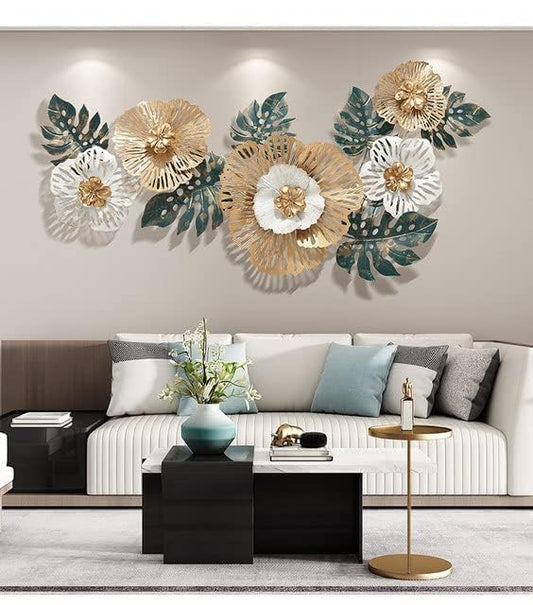 SRF Handicrafts Metal Wall Decor For Living Room | Metal Wall Art | Wall Hanging Decoration Size: 48 X 28 Inch, Multicolor.