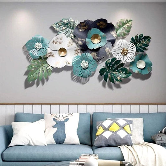 SRF Handicrafts Metal Floral Wall Art Multicolour Wall Hanging Nature Wall Sclupture Perfect For Living Room, Bedroom And Home Decoration Size:121X71 CM.